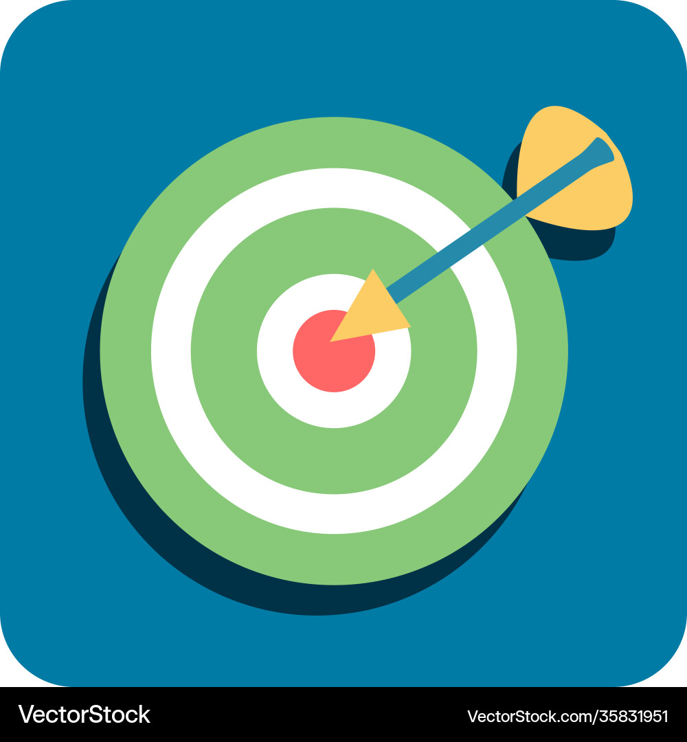 Flat target icon Royalty Free Vector Image - VectorStock