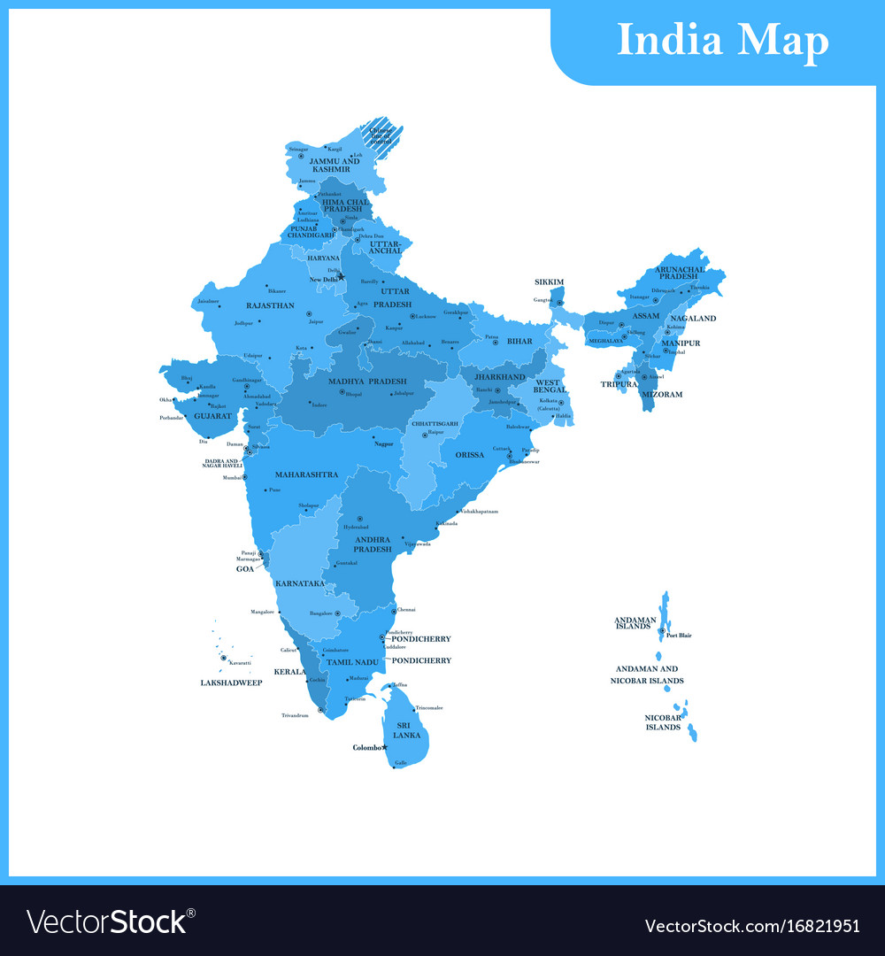 Map of india and sri lanka