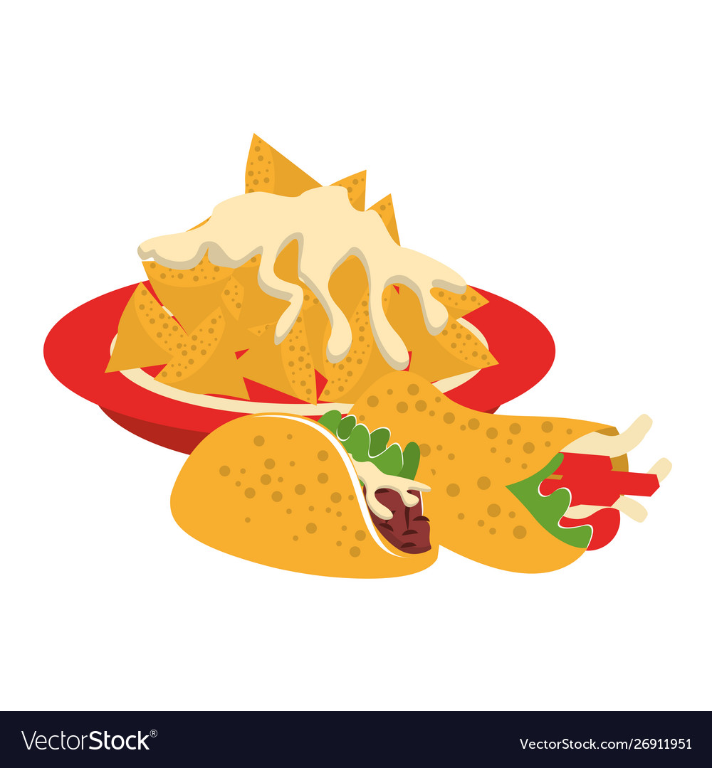 Mexico culture and foods cartoons Royalty Free Vector Image