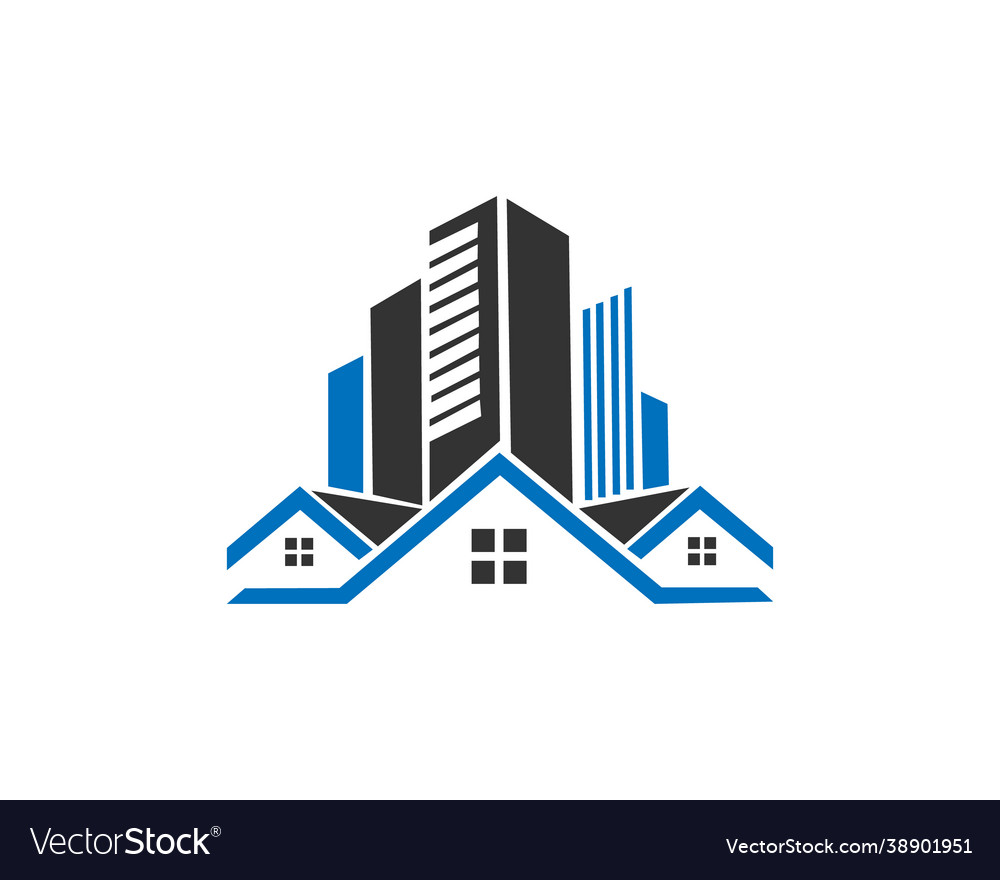 Real estate building construction logo Royalty Free Vector