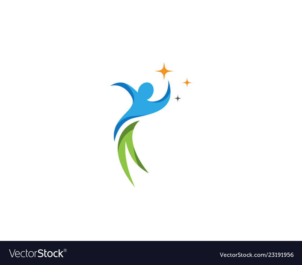 Human character logo sign design Royalty Free Vector Image