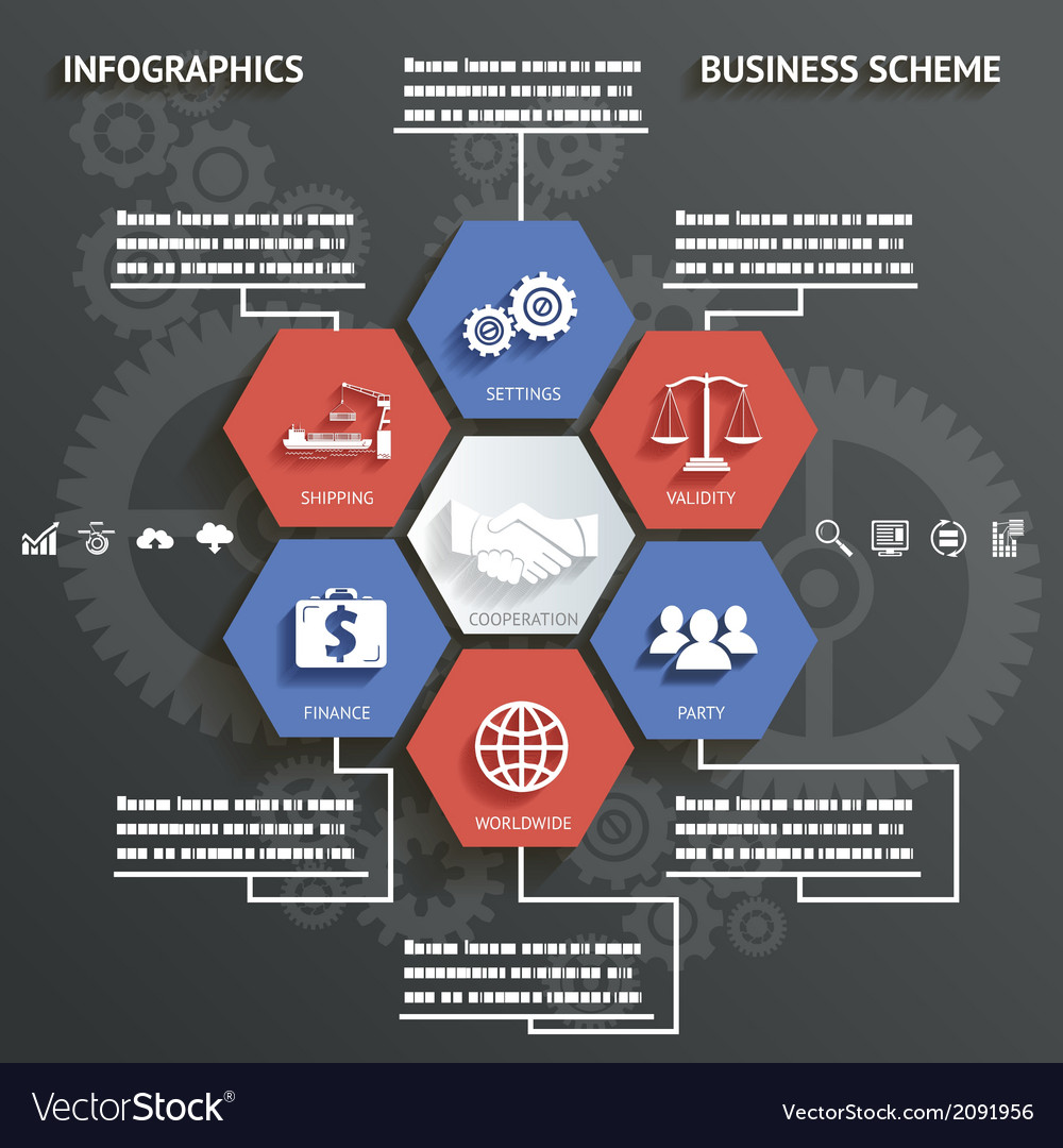 Infographics business scheme with icons abstract