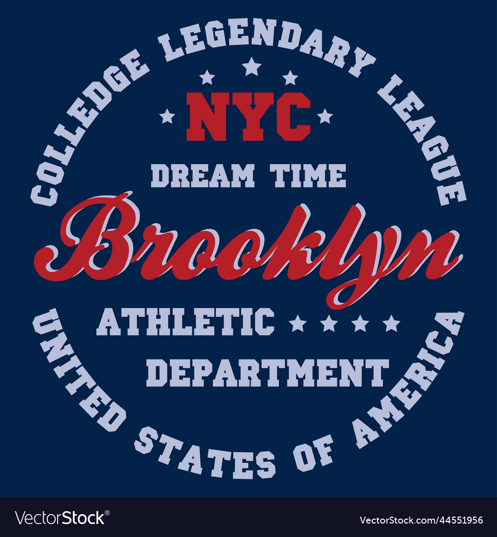 New york brooklyn theme t-shirt graphics Vector Image