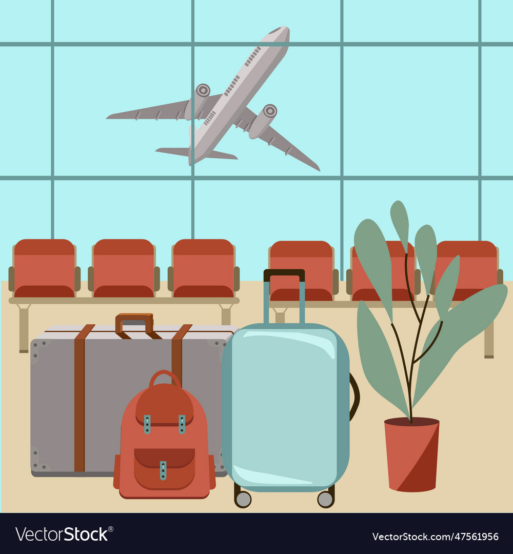 Planeairportluggage Royalty Free Vector Image - VectorStock