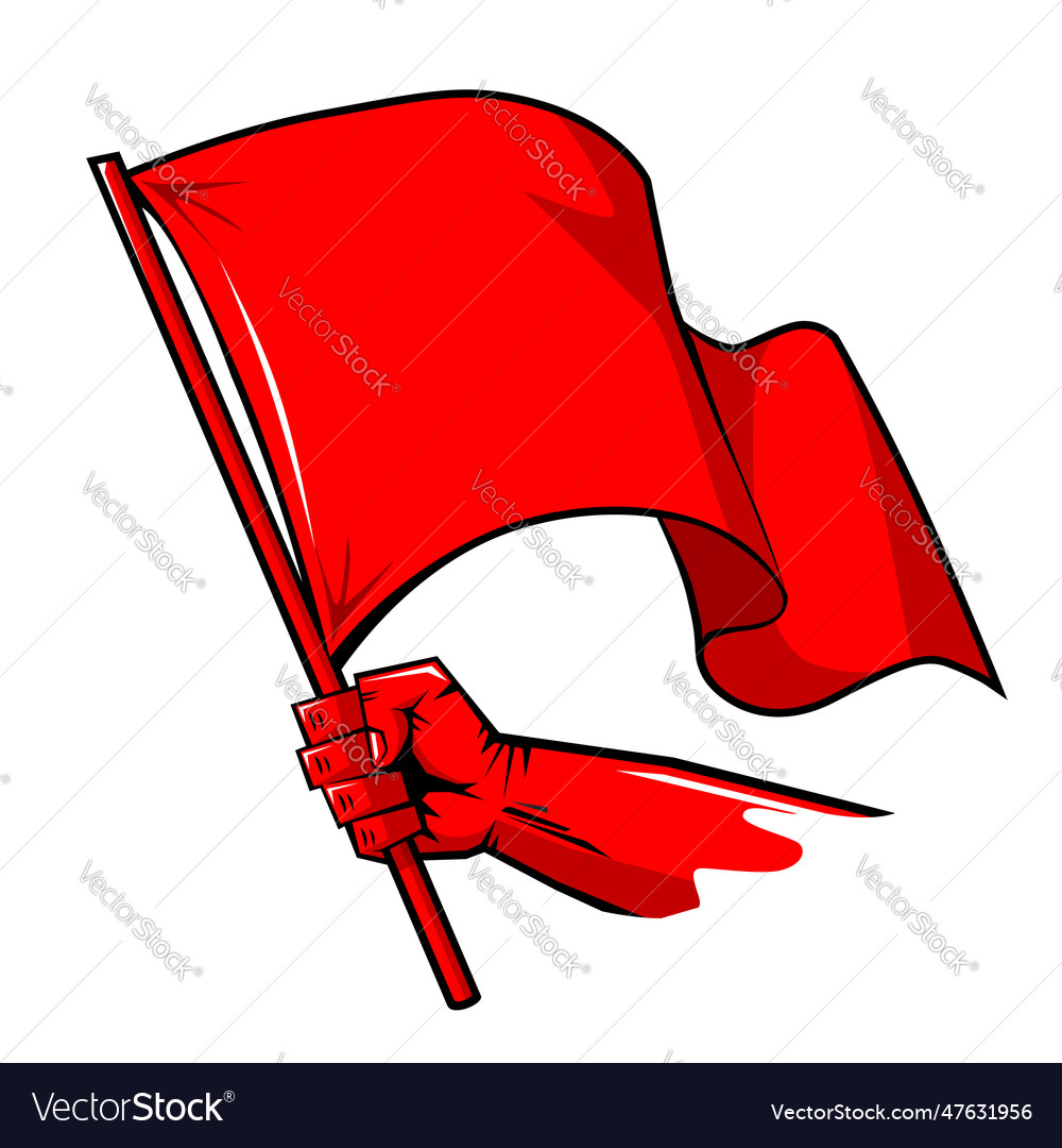 Red Flag Of Protest Royalty Free Vector Image - Vectorstock