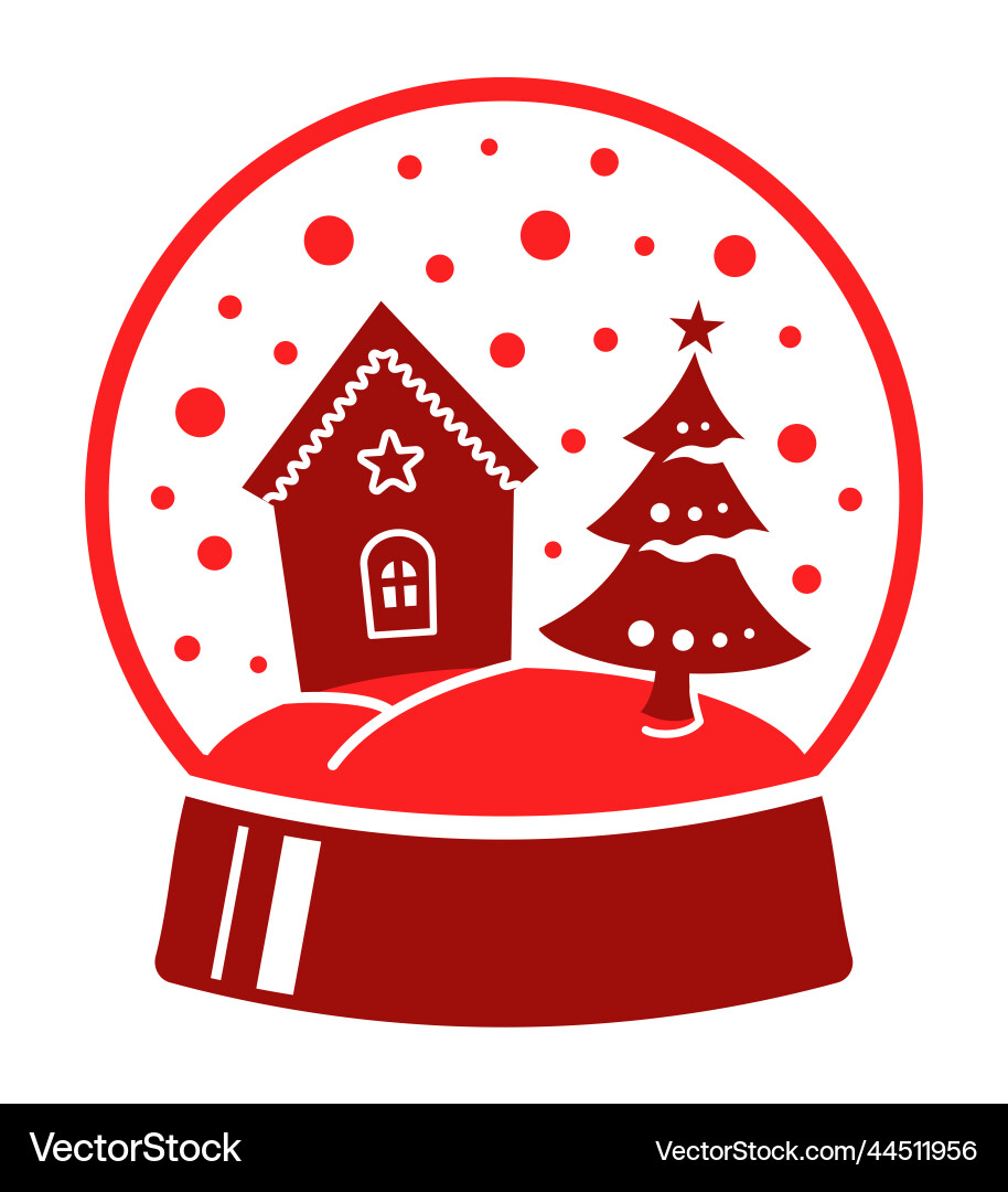 Snow globe flat isolated globe Royalty Free Vector Image