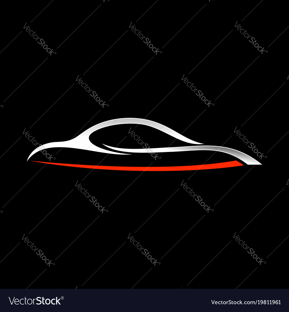 Abstract custom car shape lines symbol Royalty Free Vector