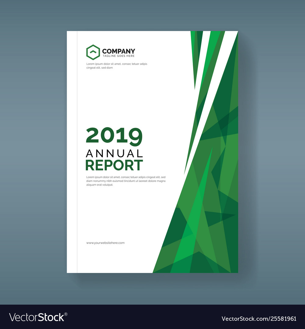 Annual report template with abstract green Vector Image