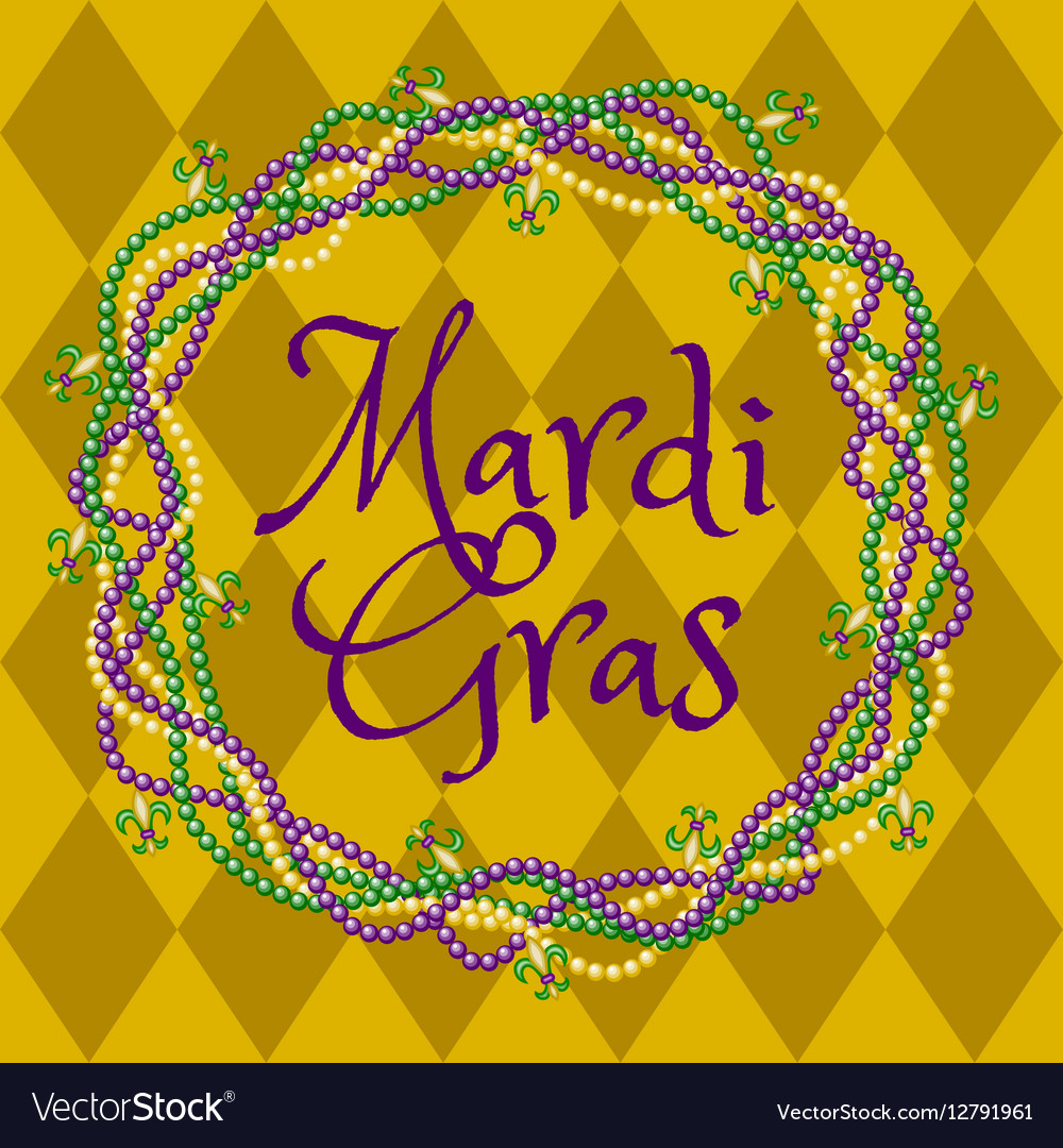 Mardy gras yellow background Royalty Free Vector Image