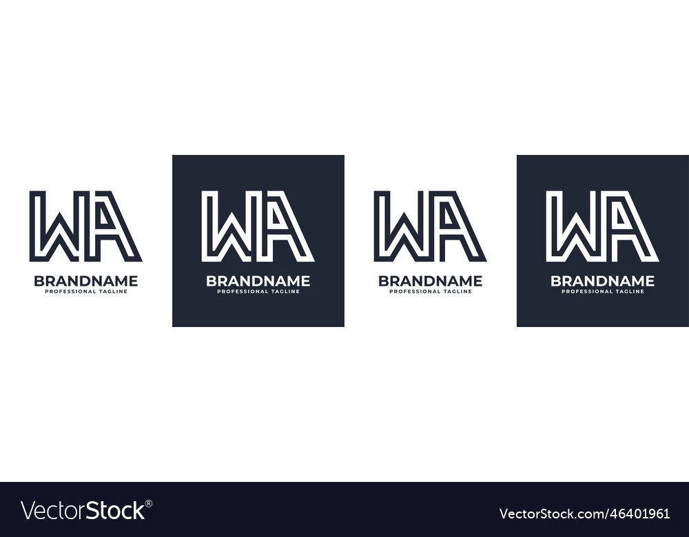 Simple wa monogram logo suitable for any business Vector Image