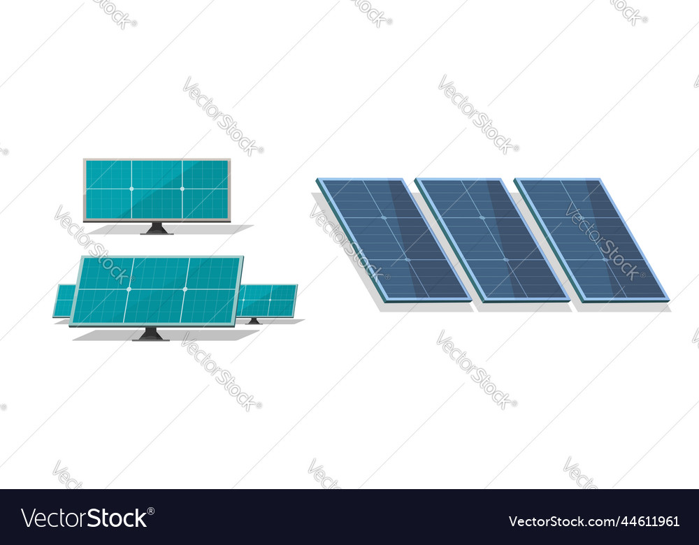 Solar panel module blue cell icon or photovoltaic Vector Image