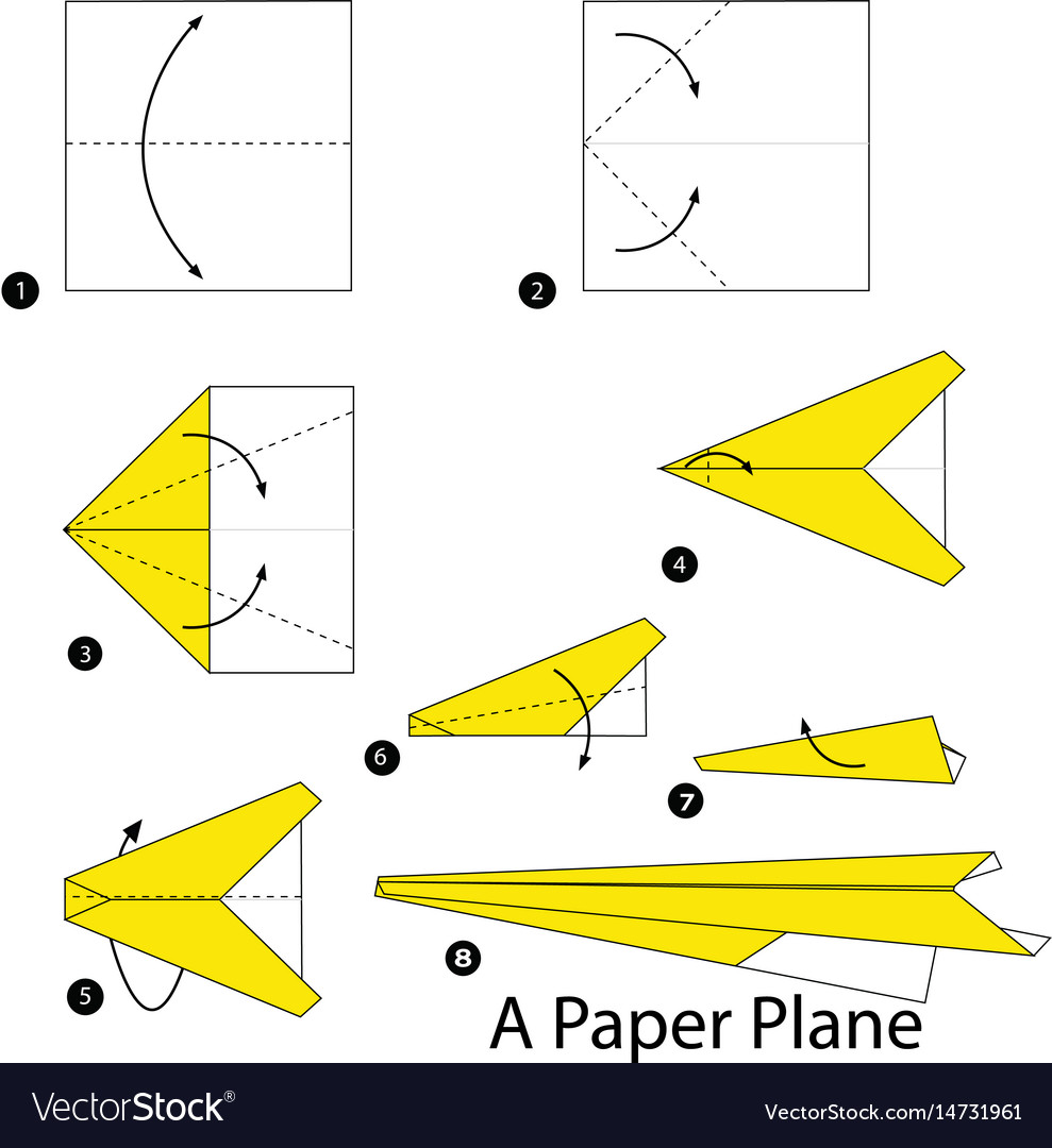 Step By Step Instructions How To Make Origami Vector Image