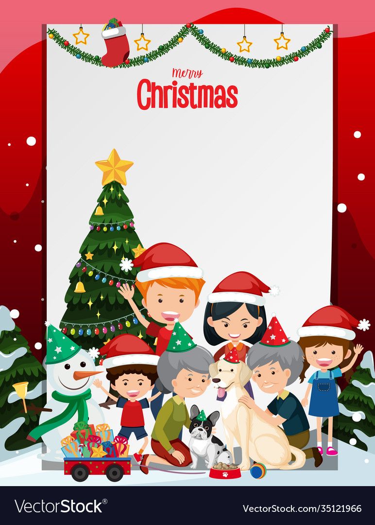 Blank xmas frame template Royalty Free Vector Image