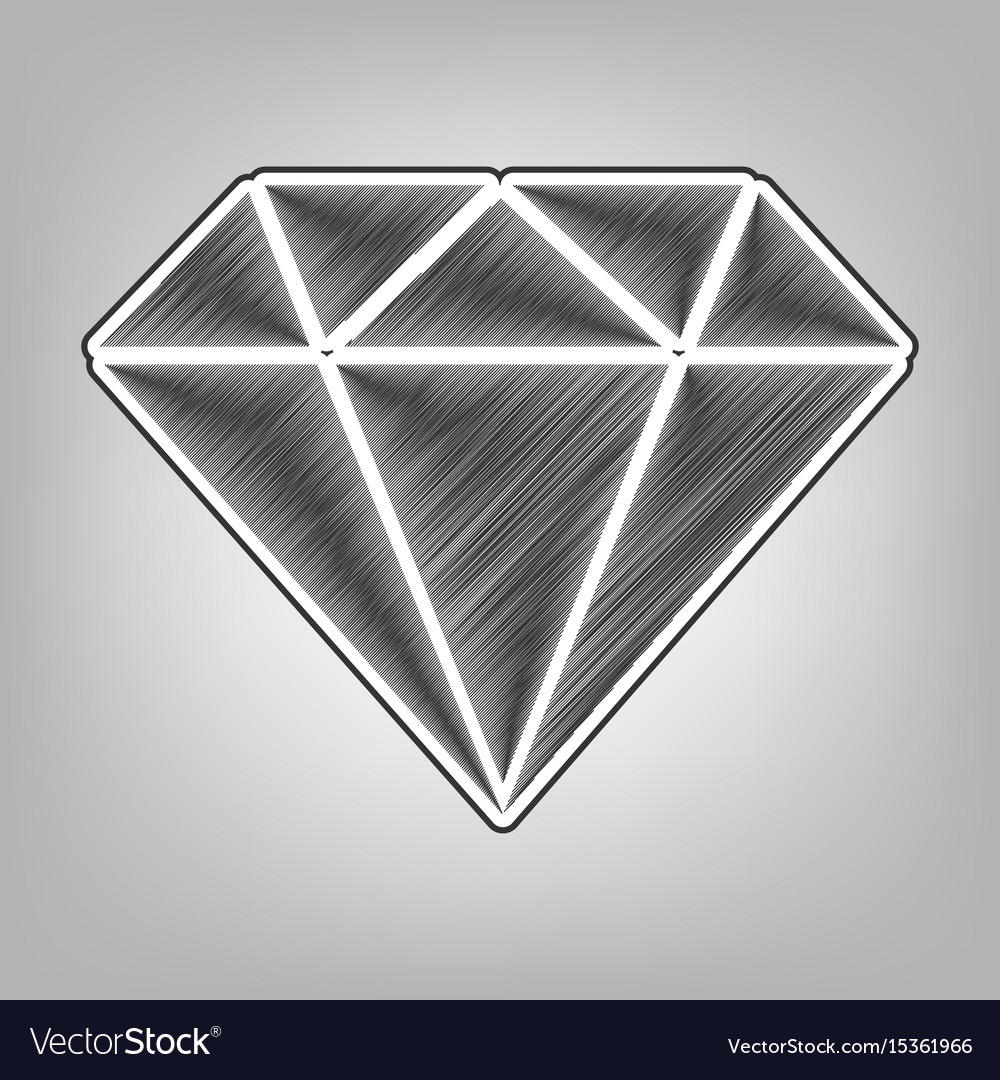 Drawn Diamonds Detailed - Pencil Drawing Of A Diamond - Free Transparent  PNG Download - PNGkey