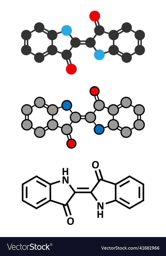 Indigotin Indigo Dye Molecule Used To Color Vector Image