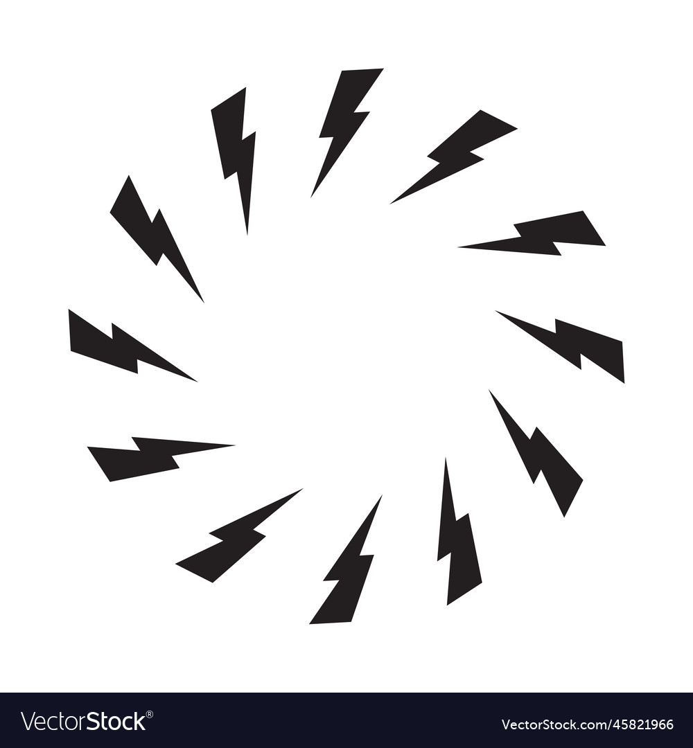 Lighting strike round frame battery charger Vector Image