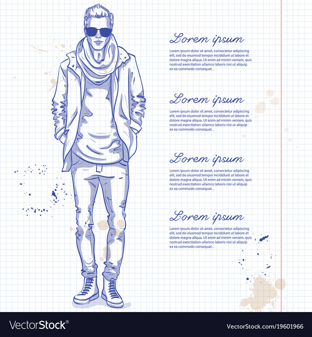 Man model Royalty Free Vector Image - VectorStock