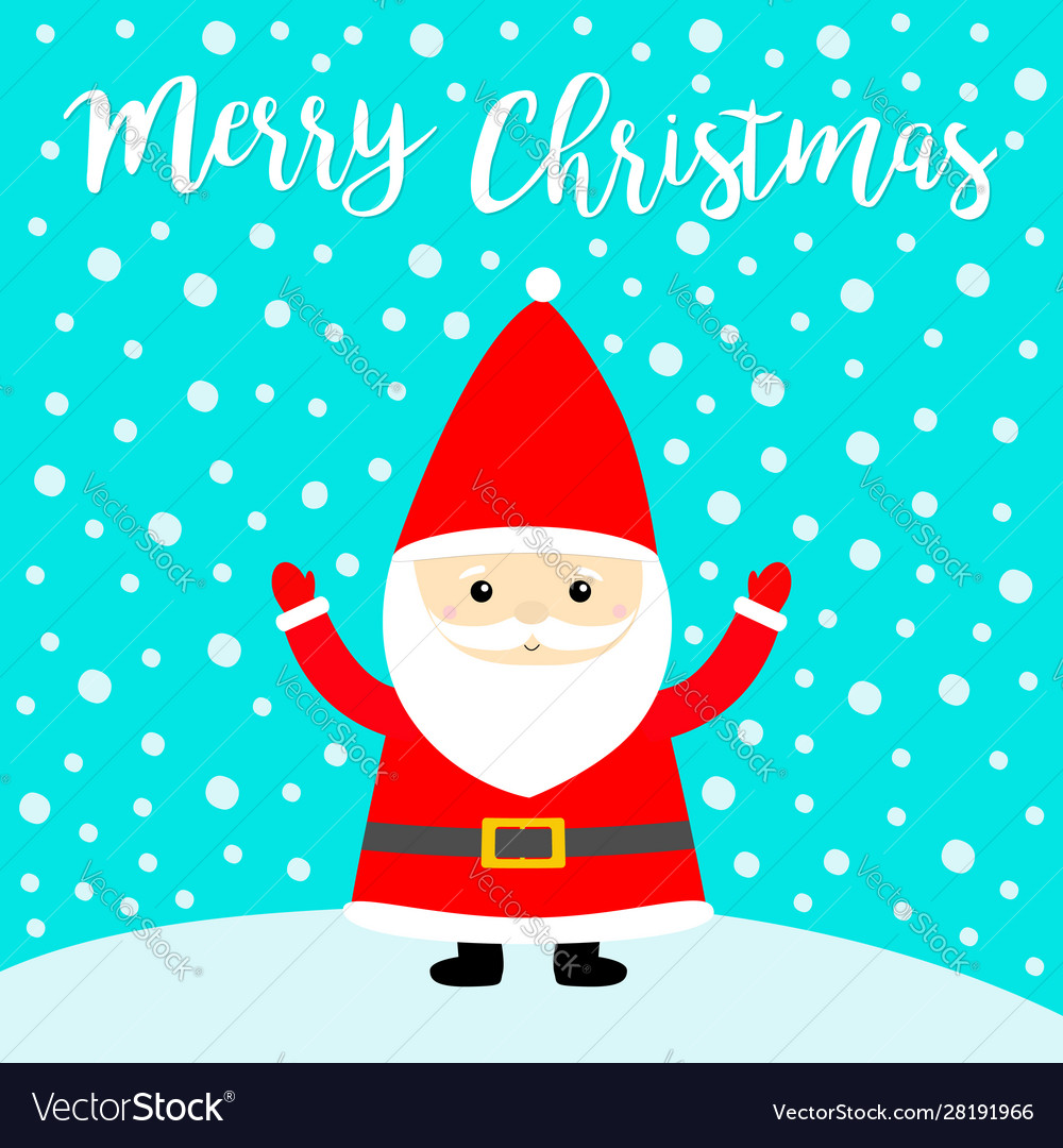 Merry christmas santa claus costume red hat Vector Image