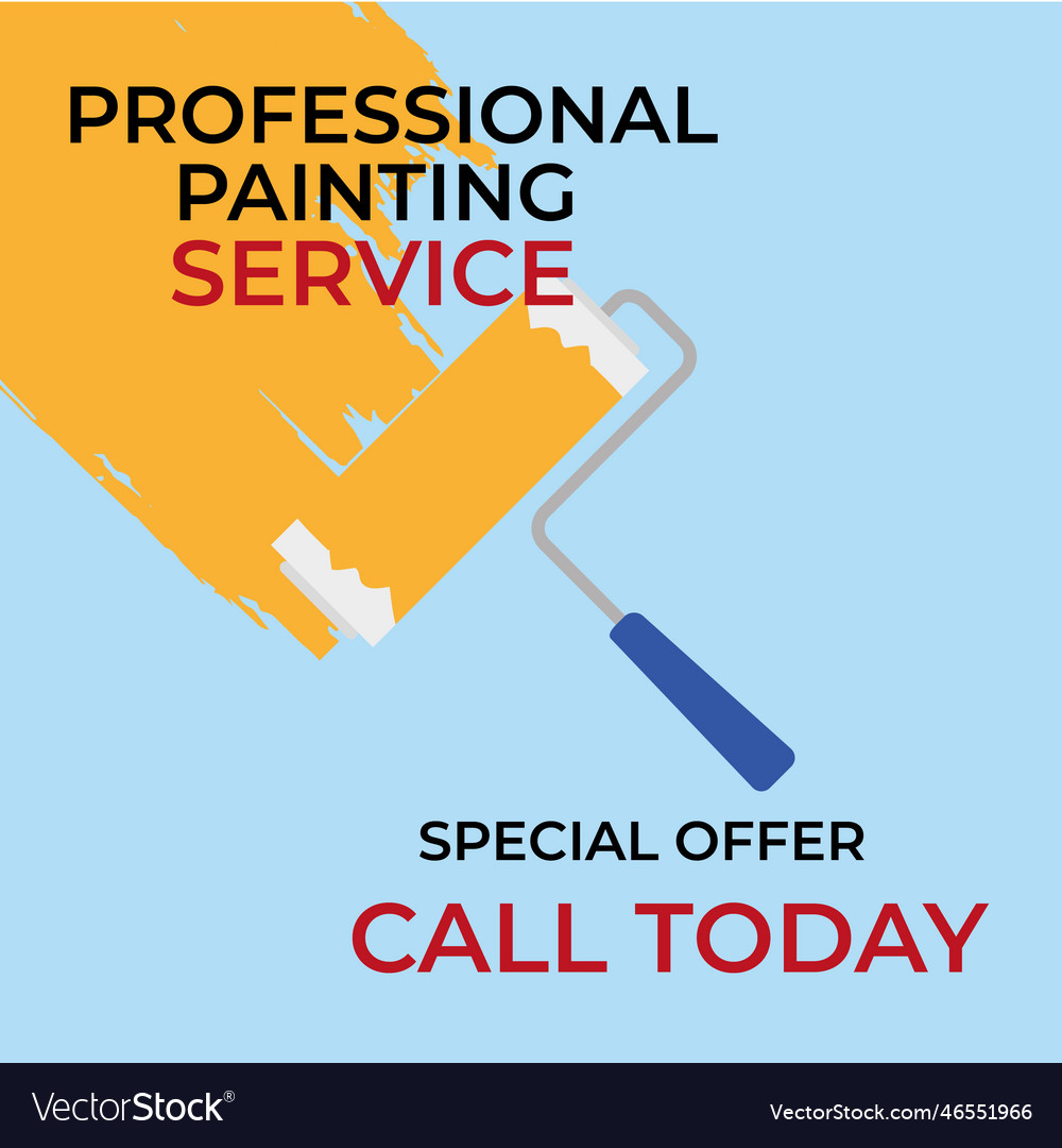 Professional painters painting a wall Royalty Free Vector