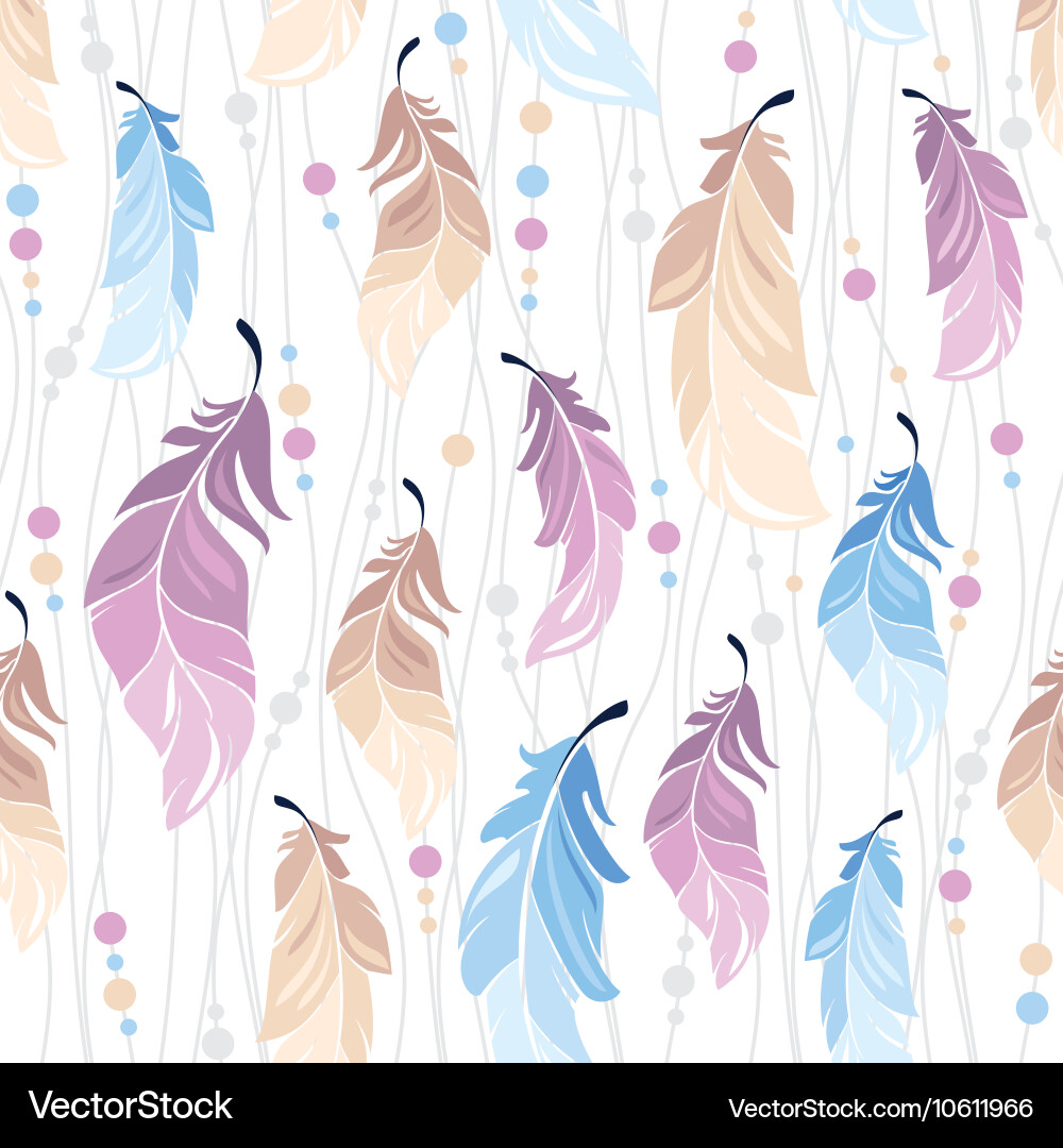 Seamless pattern with feathers Royalty Free Vector Image