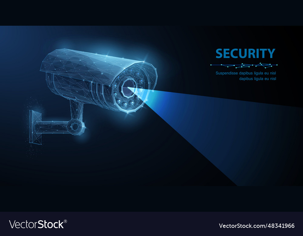 Security camera low pole Royalty Free Vector Image
