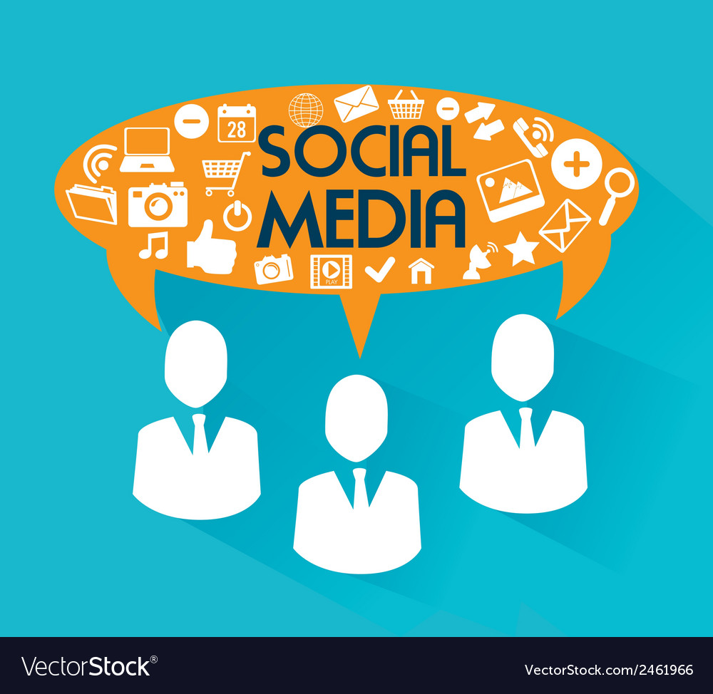 Social media design over blue background Vector Image