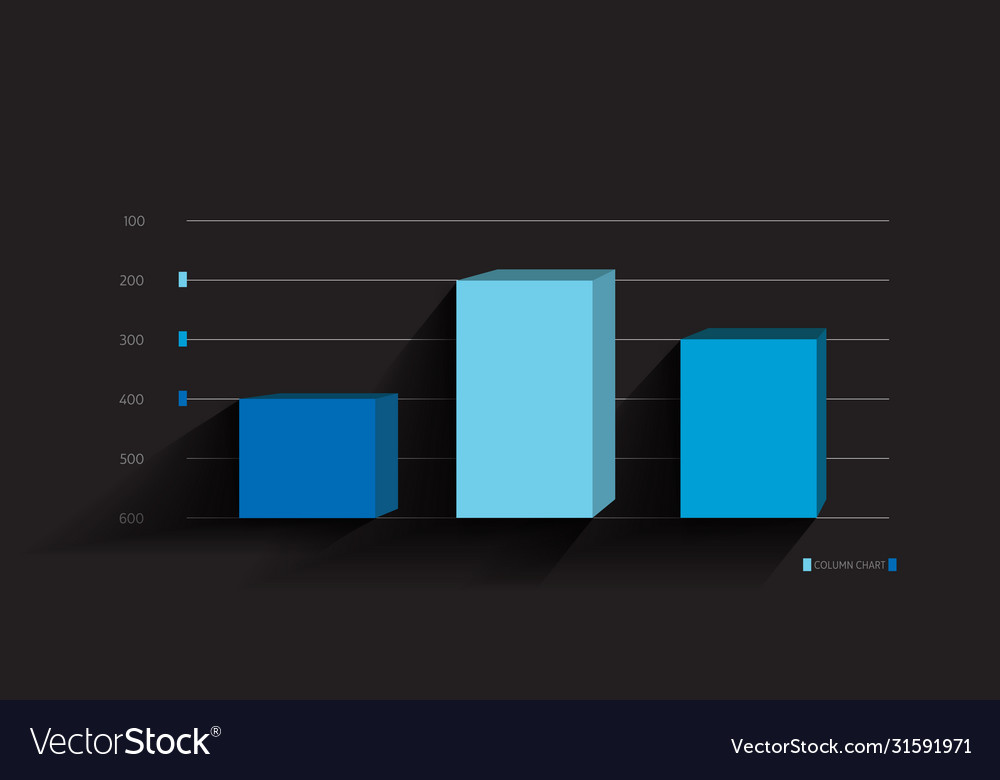 3d column graph chart template for infographics Vector Image