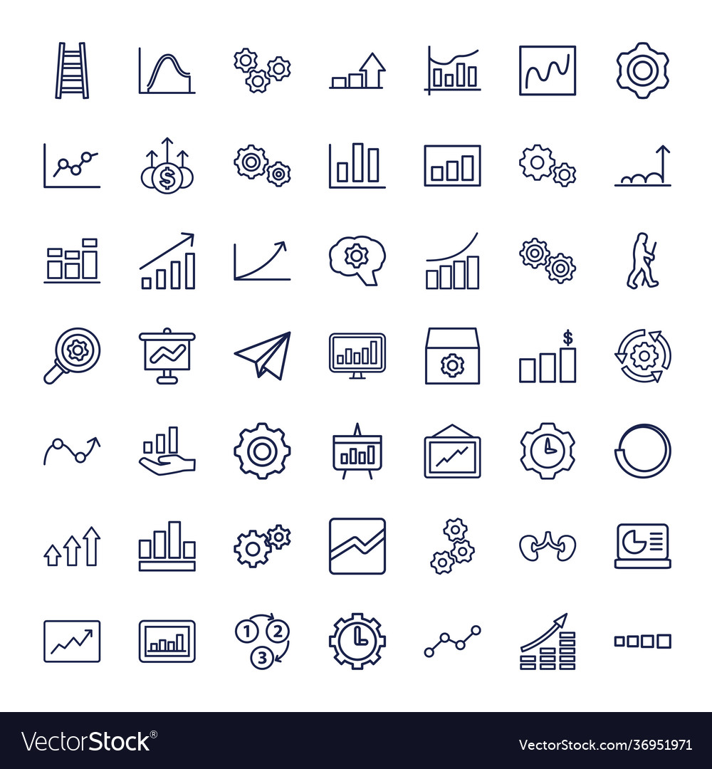 49 progress icons Royalty Free Vector Image - VectorStock