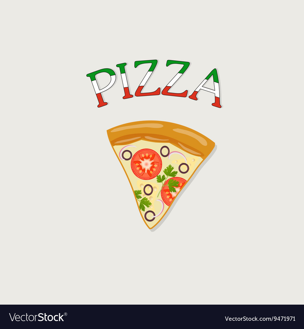 A piece of italian pizza Royalty Free Vector Image