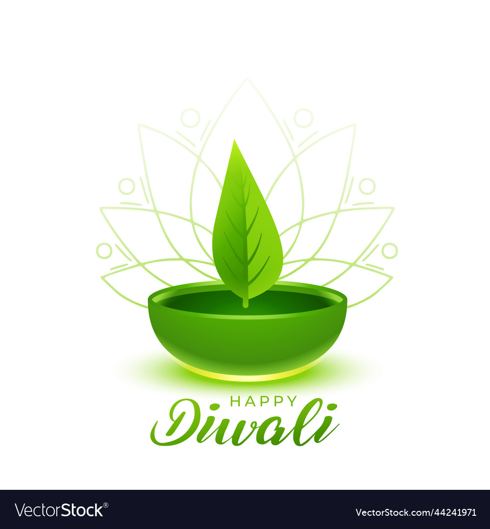 Elegant green diwali occasion background vector image Elegant green diwali occasion background