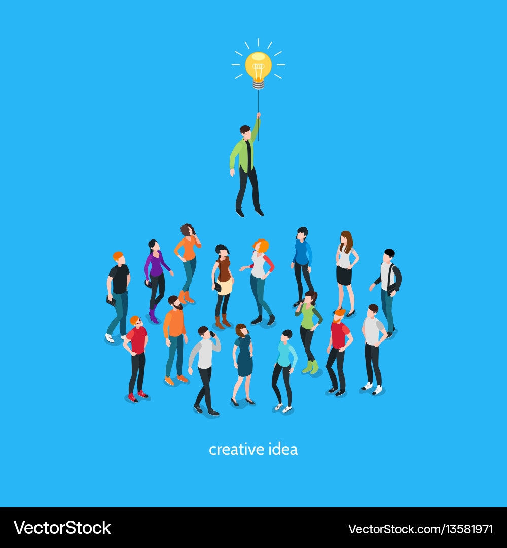 Idea isometric template Royalty Free Vector Image