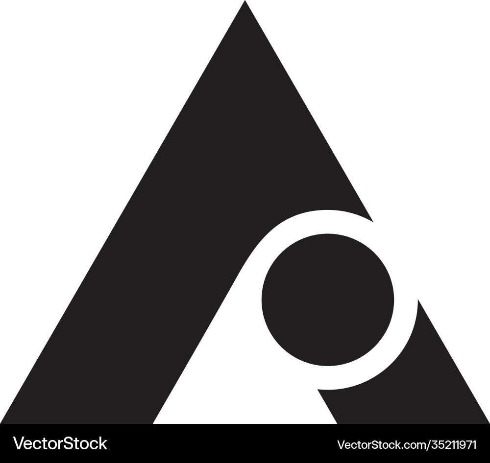 Letter a triangle arrow curve dot geometric logo Vector Image