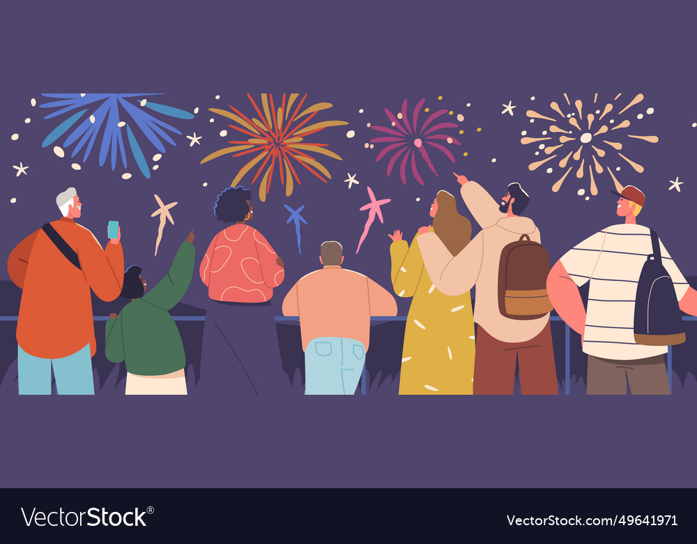 People gather under a starry sky faces Royalty Free Vector