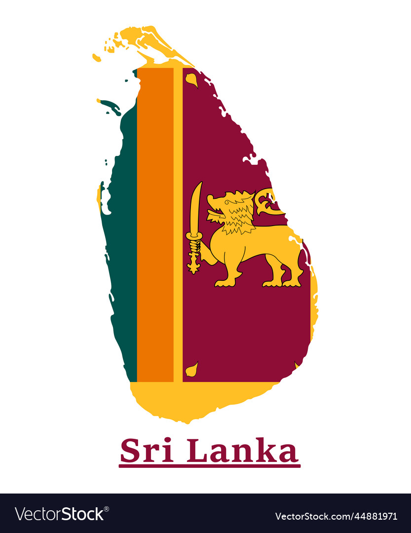 Sri lanka national flag map design Royalty Free Vector Image