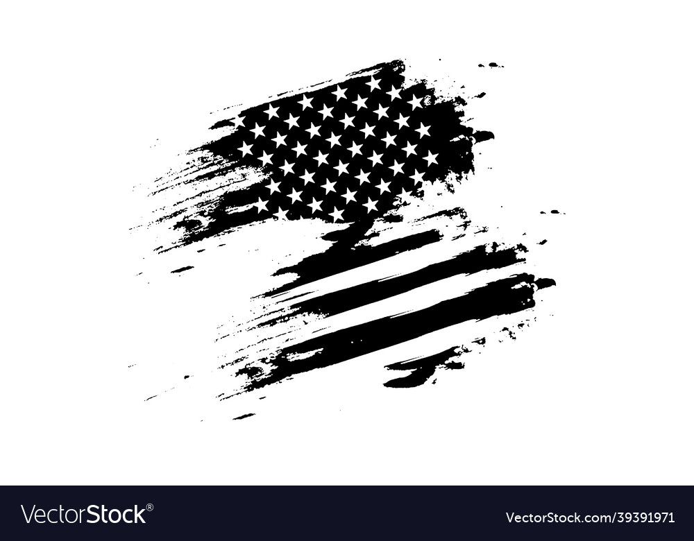 Usa flag distressed american with splash Vector Image