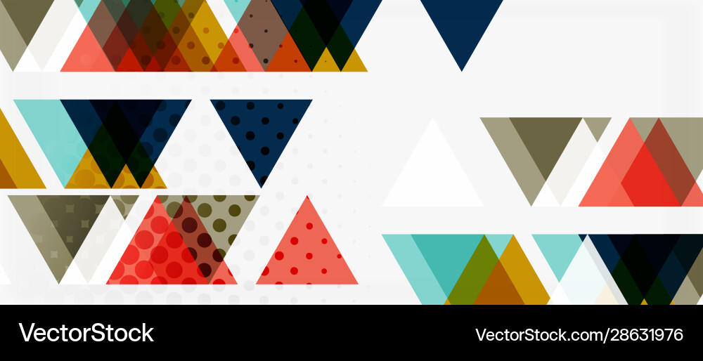 Banner With Multicolored Mosaic Triangle Geometric
