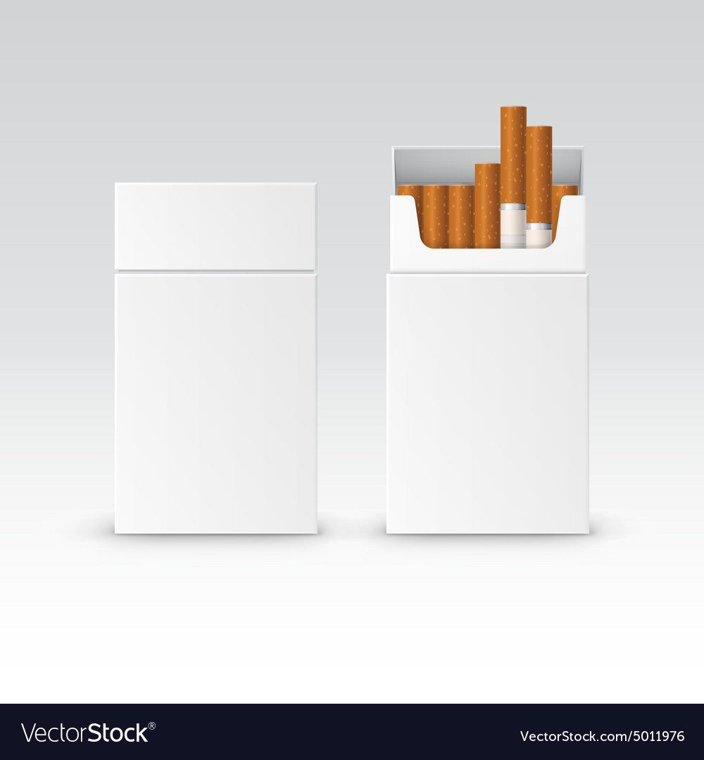 Blank pack package box cigarettes Royalty Free Vector Image