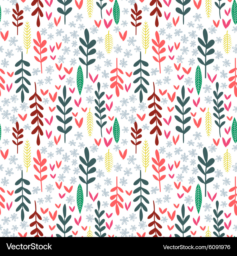 Hand drawn leaf seamless pattern Royalty Free Vector Image