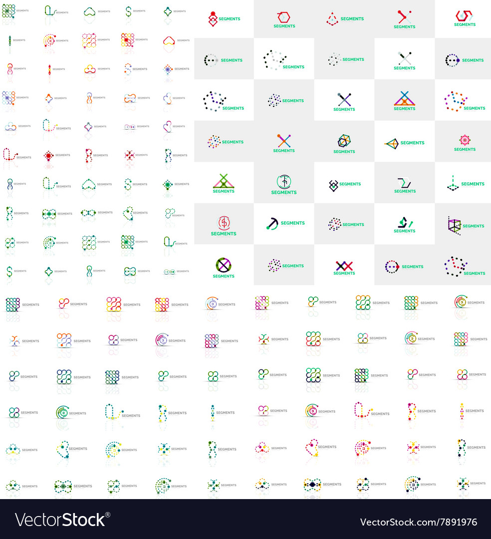 Huge mega collection of abstract logos Royalty Free Vector