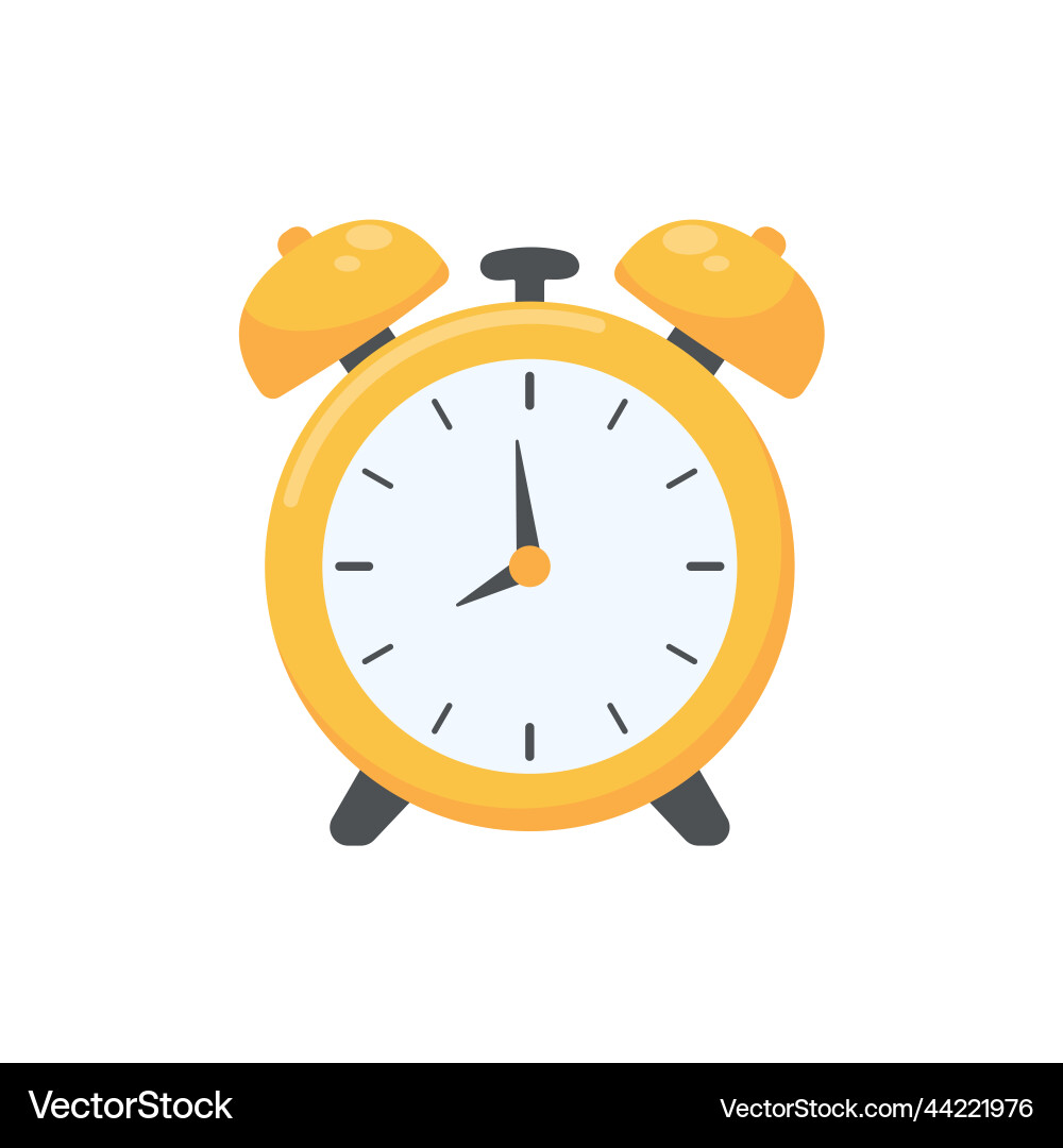 Loud alarm clock alerts wake up time and schedule Vector Image