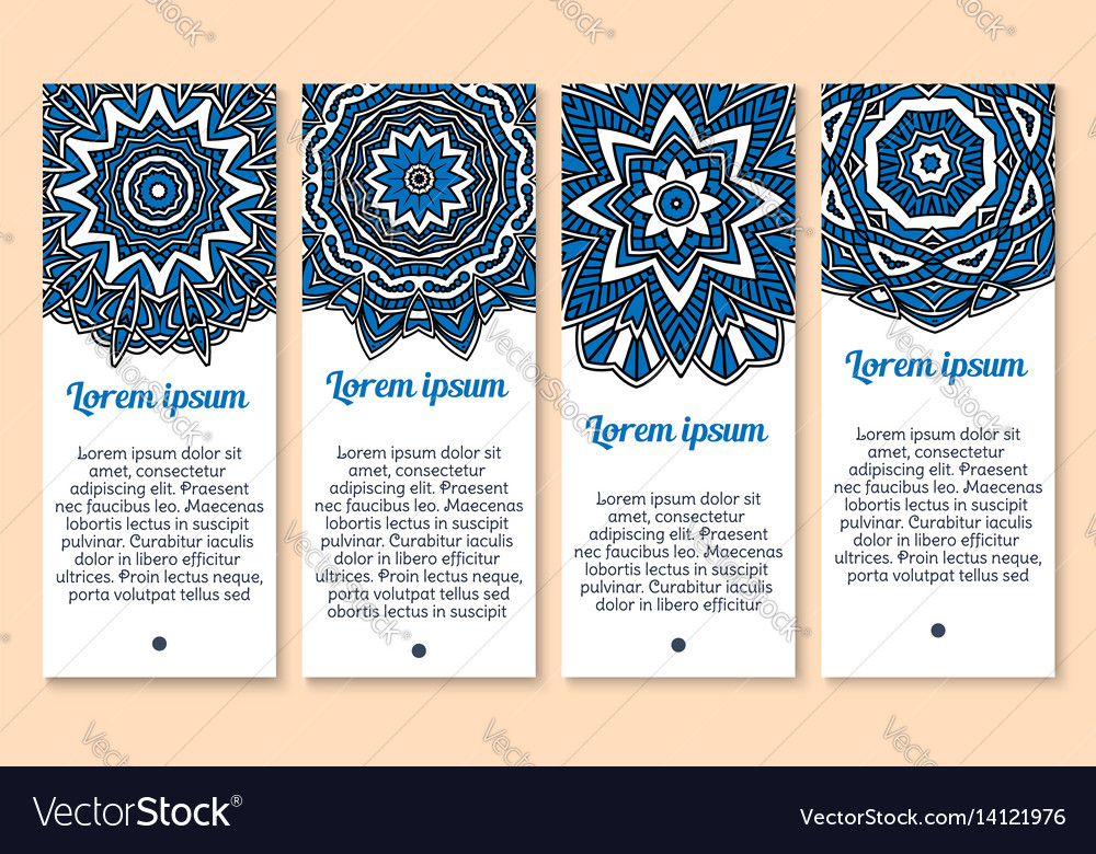 Pattern paisley or mandala ornament banners Vector Image