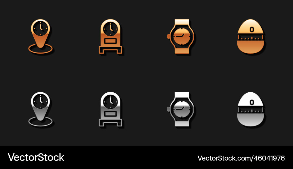 Set time zone clocks antique wrist watch and Vector Image