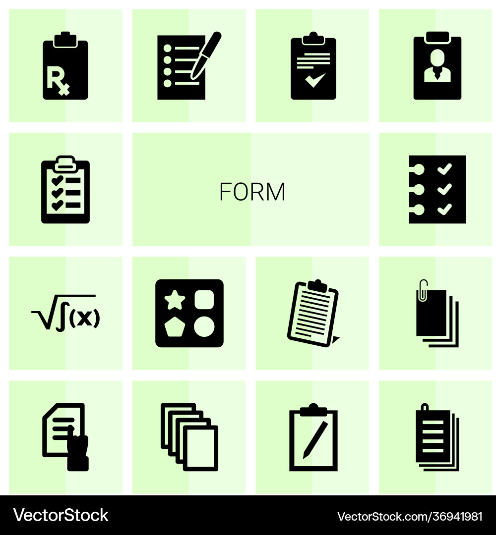 14 form icons Royalty Free Vector Image - VectorStock