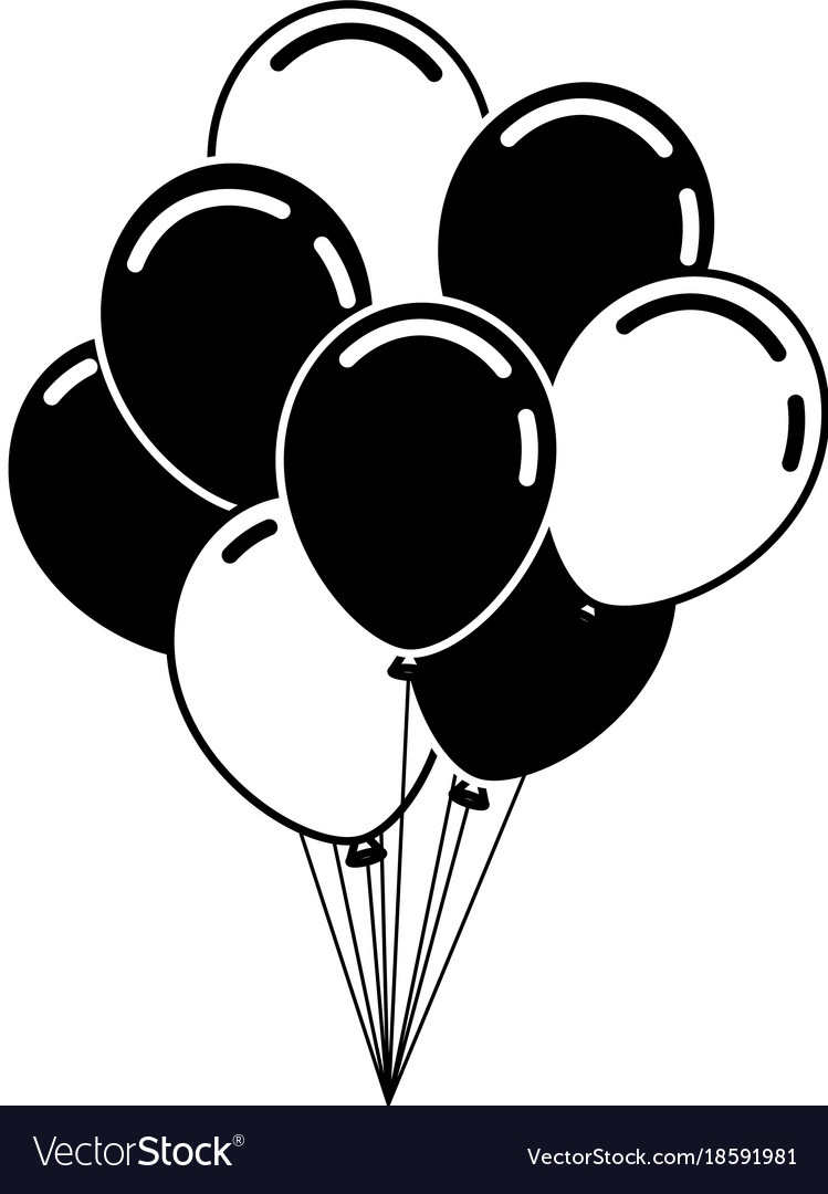 Download Bunch of birthday balloons for party and Vector Image