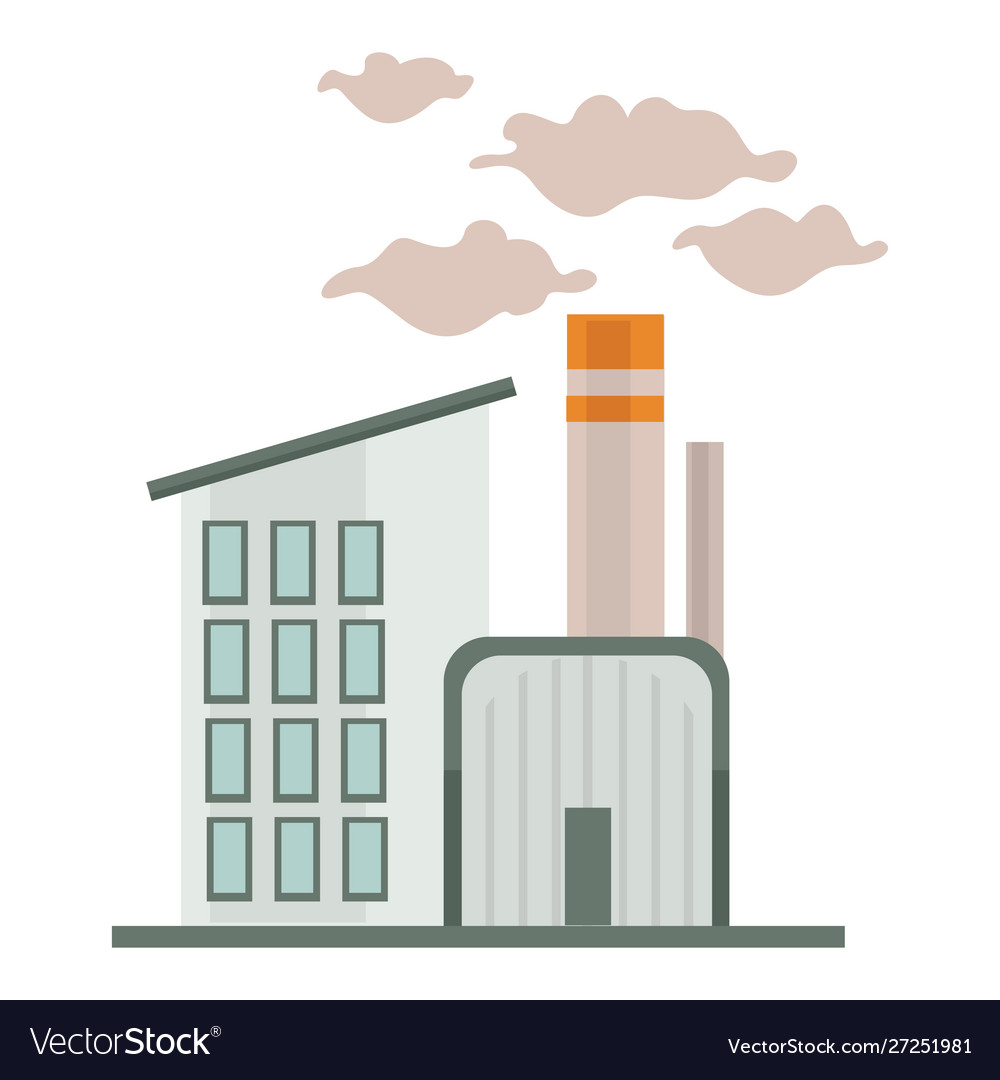 Chemical Factory Or Industrial Building Nuclear Vector Image