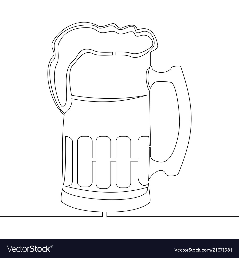 Continuous one line drawing beer pint