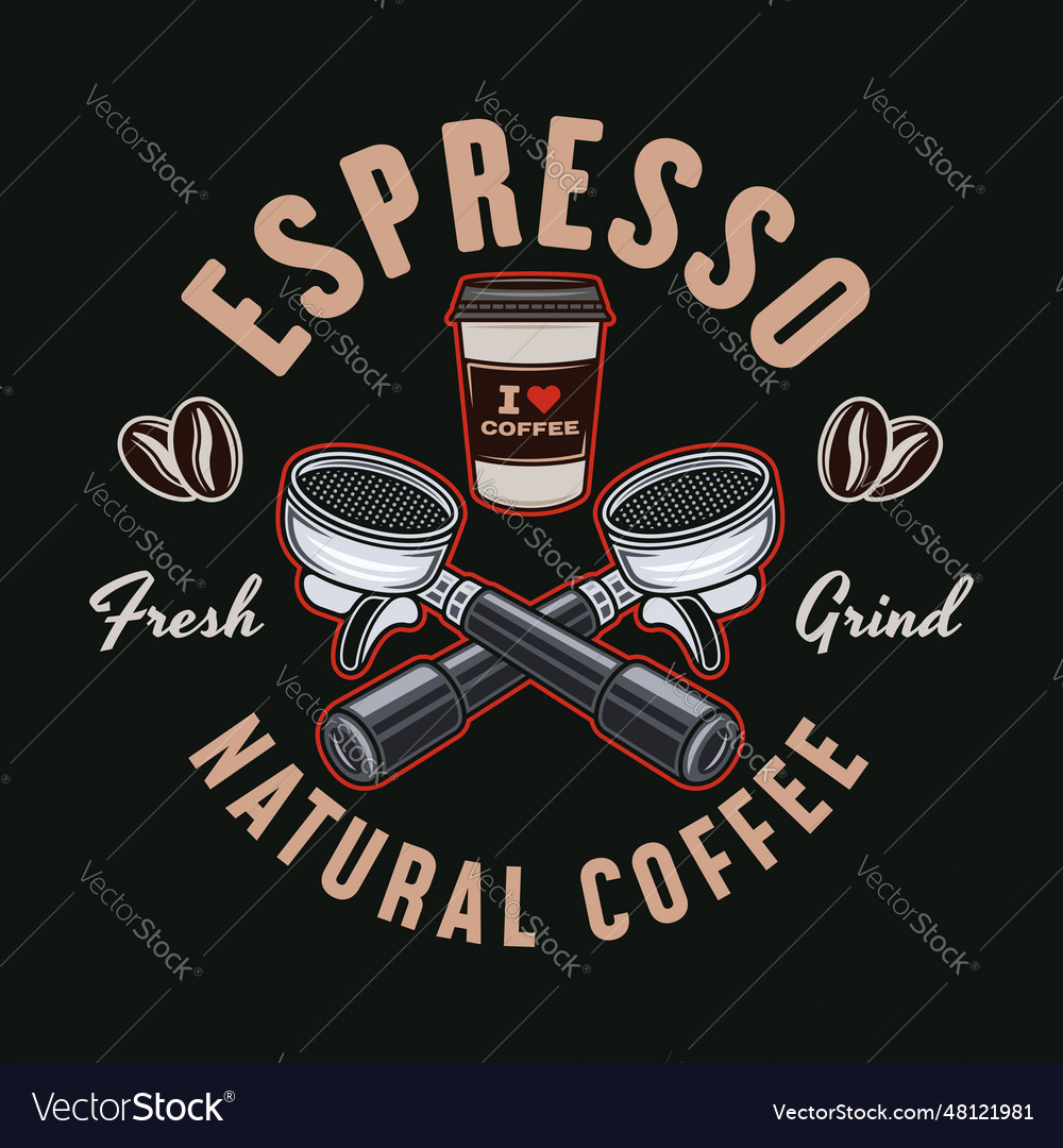 Espresso coffee emblem logo badge Royalty Free Vector Image