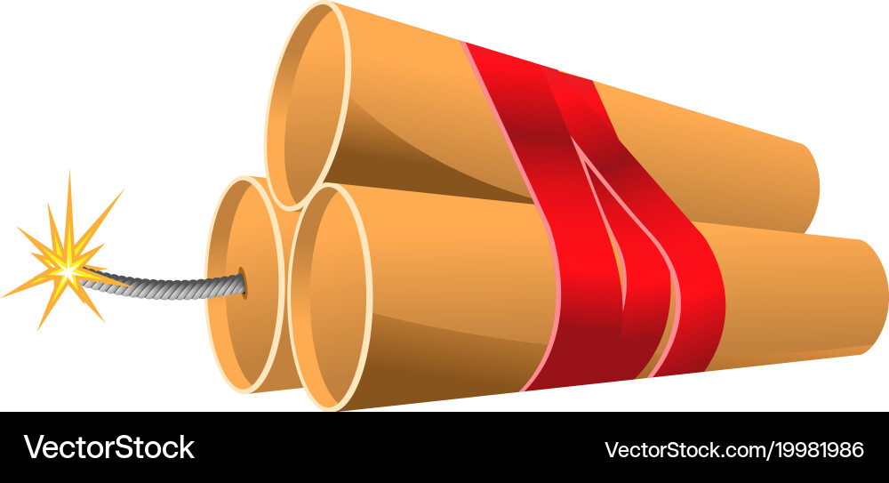 Bunch of dynamite - explosive bomb Royalty Free Vector Image