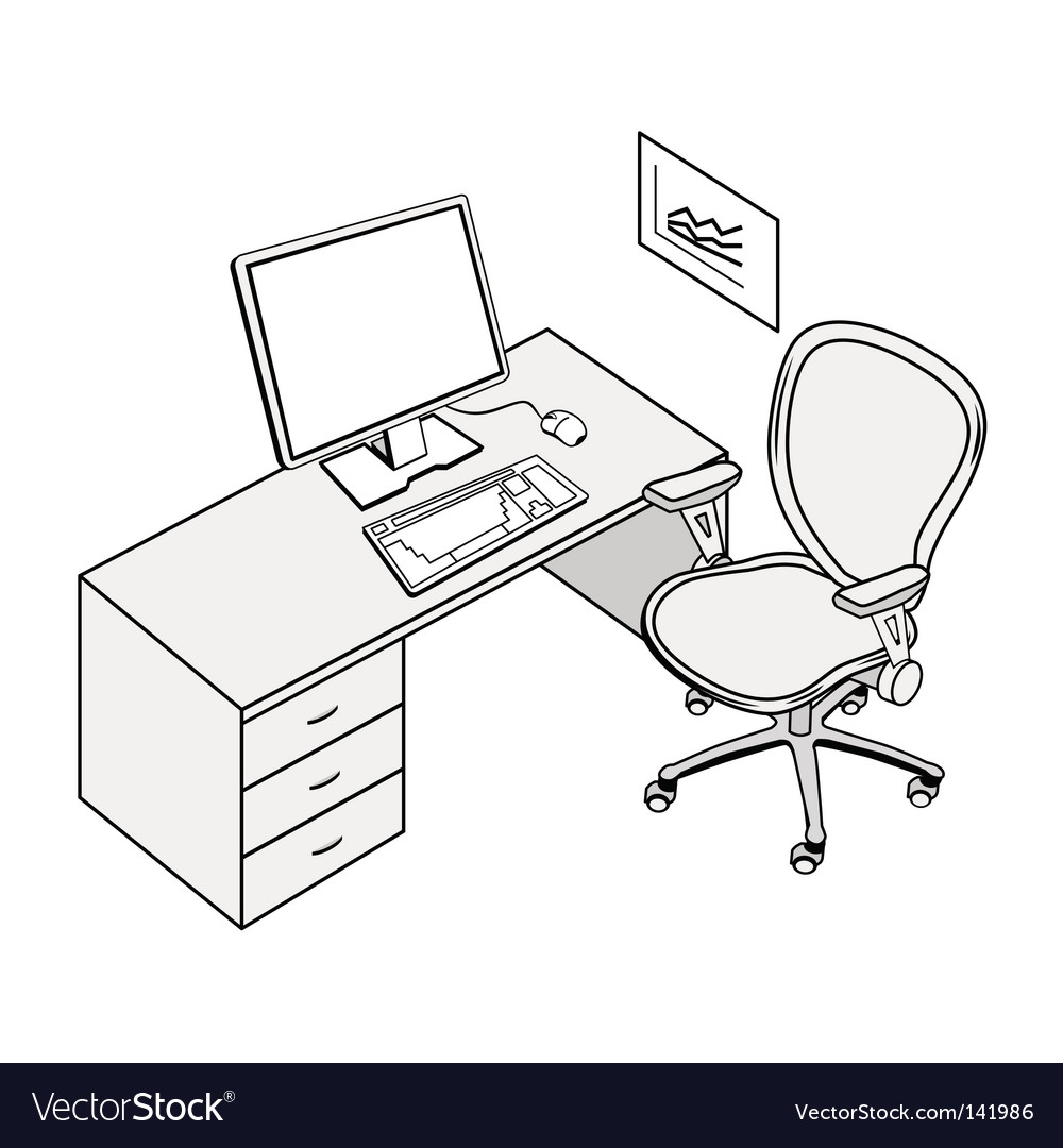 Office place Royalty Free Vector Image - VectorStock