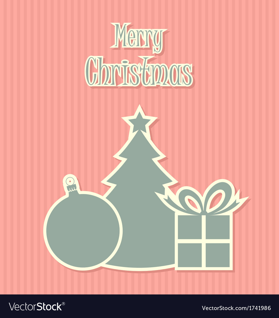 Retro Style Christmas Decoration Royalty Free Vector Image Retro Style Christmas Decoration Vector Image